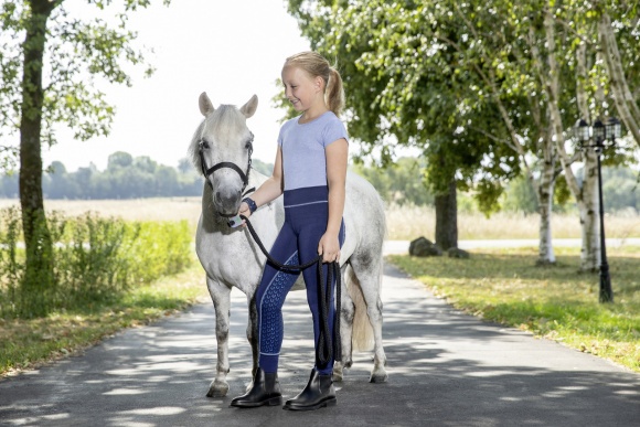 USG Tina gyermek teliszilikonos lovaglóleggings, sötétkék/világoskék, 128