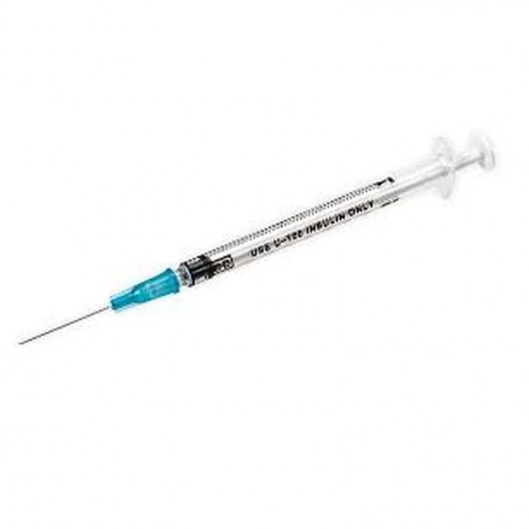 Fecskendő Eh Inzulinos 1ml Luer Disp. Syringe 3 Részes gumidugós + Tű