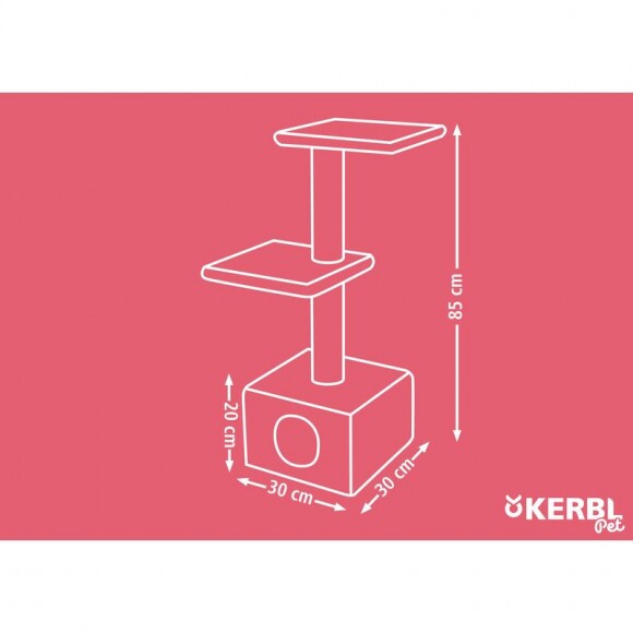 KERBL Venus Sweet macskabútor bézs/szürke 30x30x85 cm