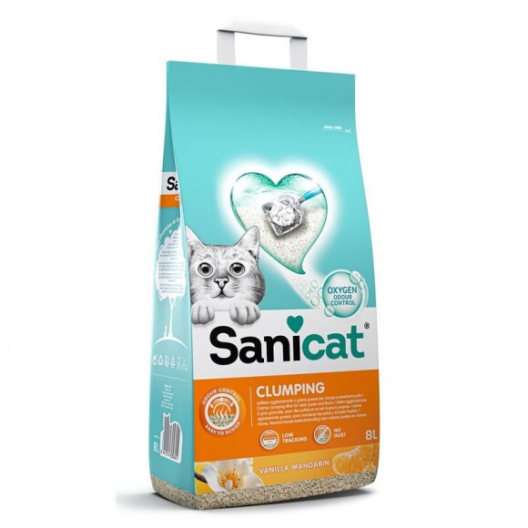 Sanicat macskaalom Clumping Vanília & mandarin csomósodó bentonit 8l